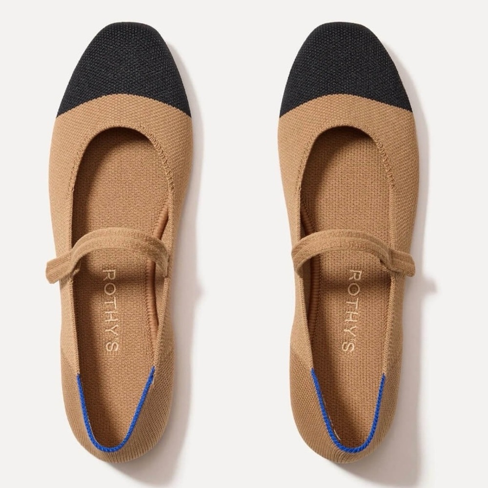 Rothy's Tan and Black MaryjaneShoes